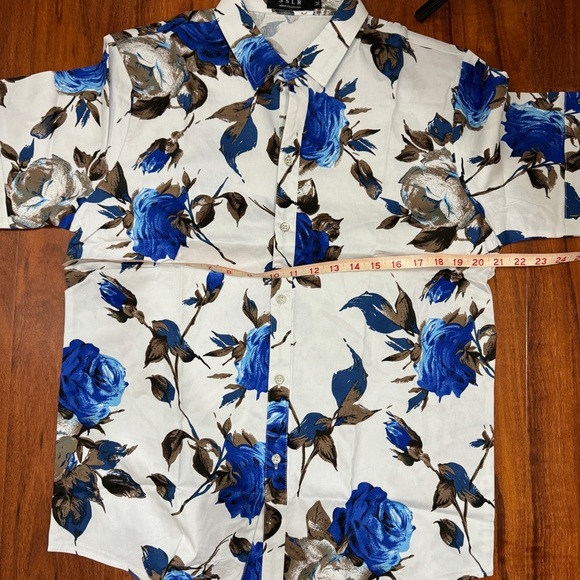 SSLR Mens Collection Floral Button Up Shirt Size Medium - Picture 5 of 6